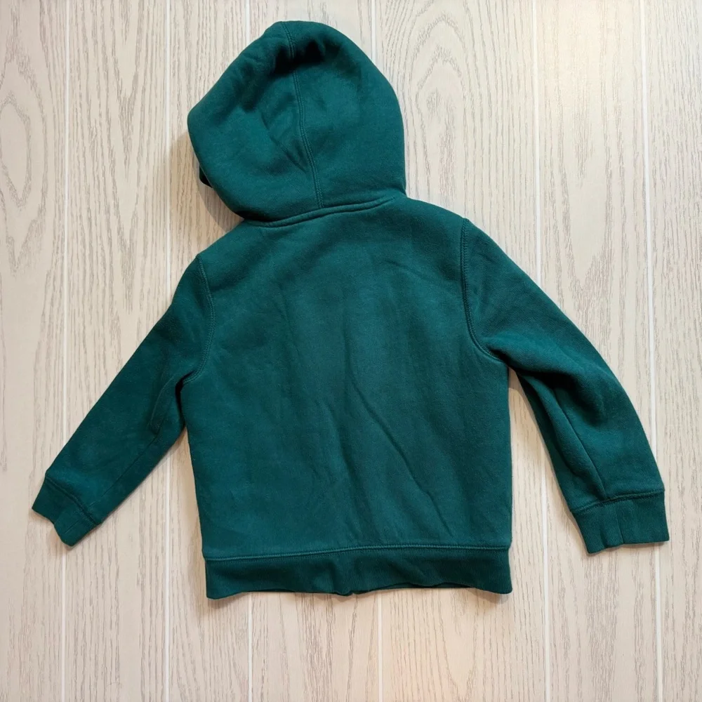 Baby Gap Boys Size 4 Years Green Sherpa Lined Zip Hoodie‎ EUC